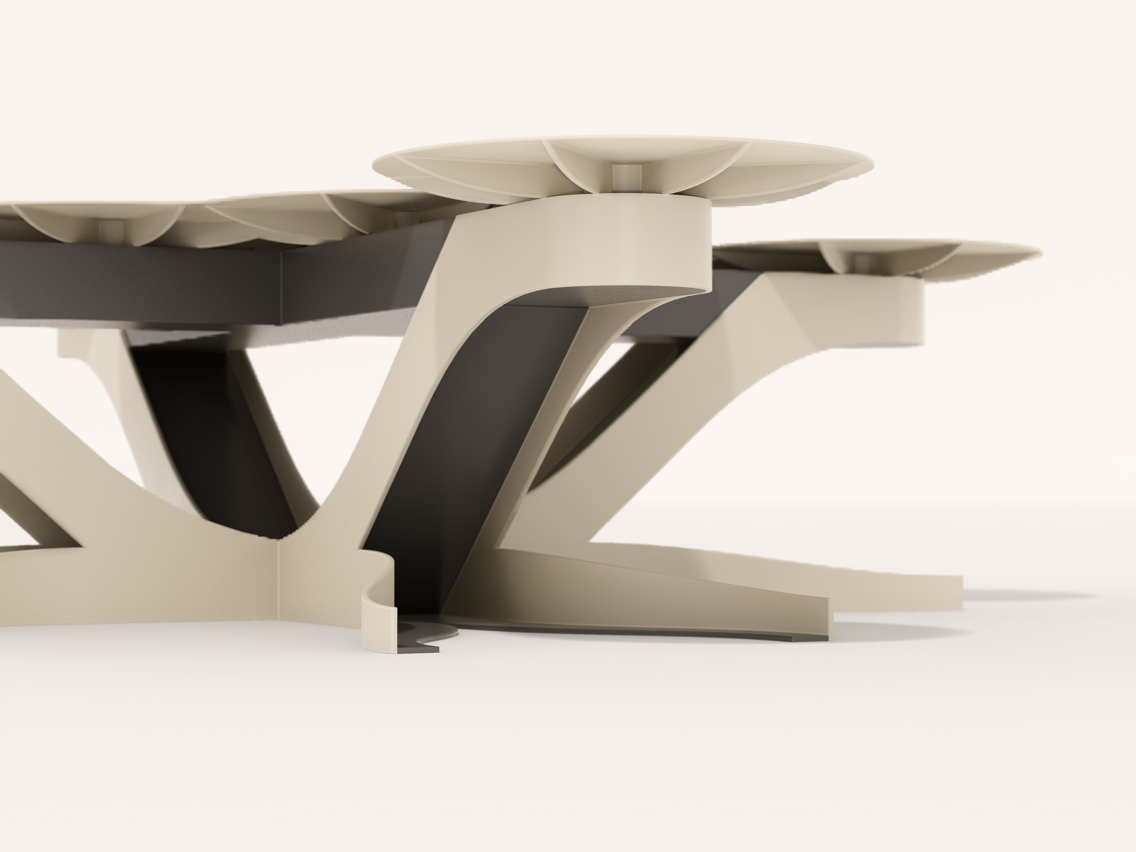 Модульная стальная скамья с порошковым покрытием на стержне CITYSì плющ ARCH-00144453 - Вид №3