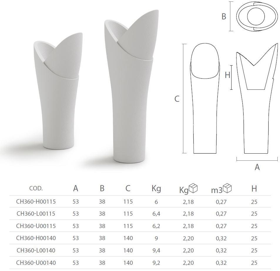 Lyxo Design Высокий горшок из полиэтилена  Ch360  - Вид №2