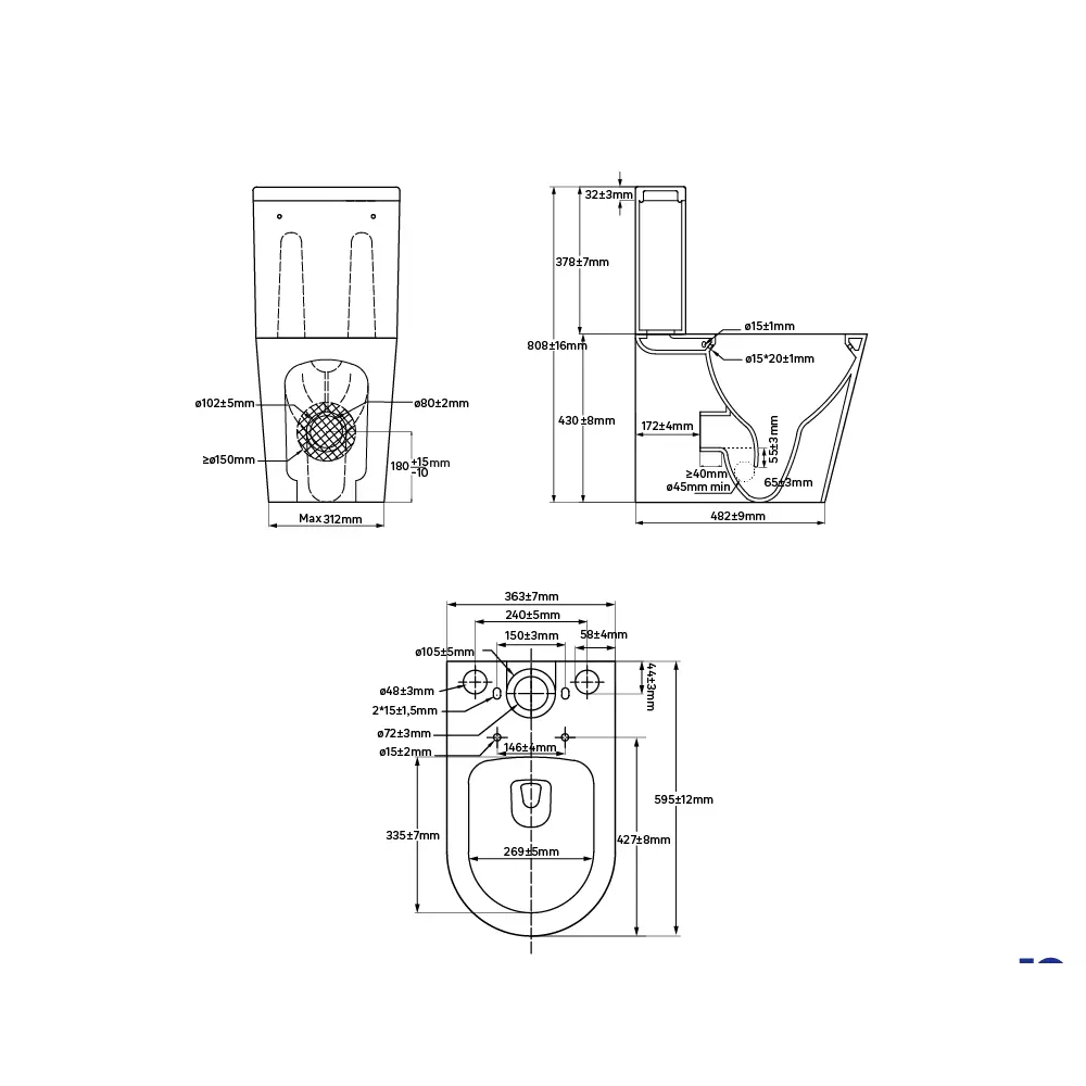 Унитаз-компакт Sensea Neo с двойным сливом и безободковой конструкцией 83637062 STLM-0043106 - Вид №24