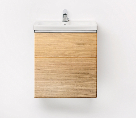 9610062101 IDO Glow тумба под умывальник, с двумя ящиками, Ш = 580 мм, Ш1 = 600 мм, дуб - Вид №10