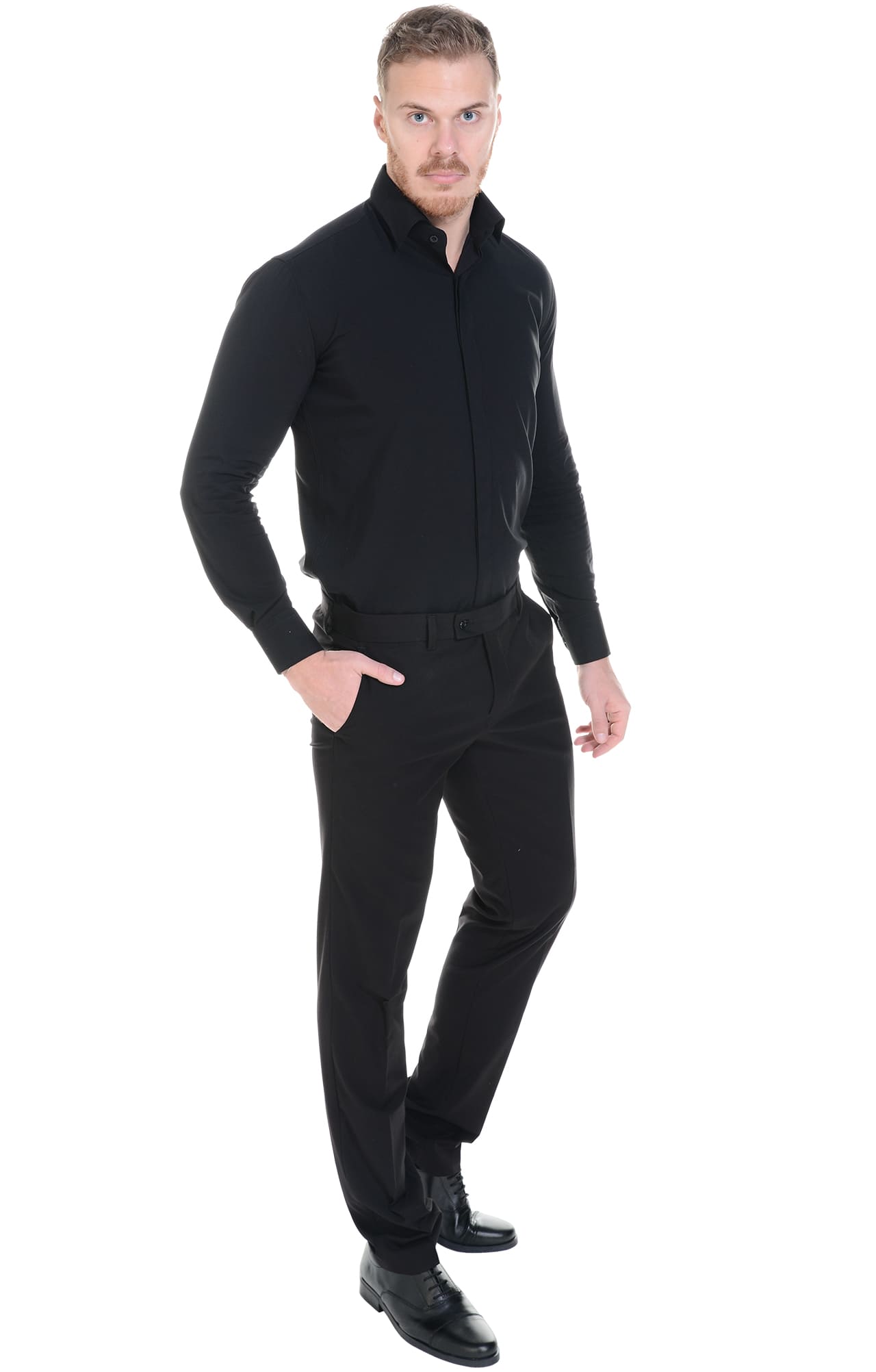 62474 Рубашка мужская  black El-Risto  Корпоративная одежда  размер 39/176-182  - Вид №10