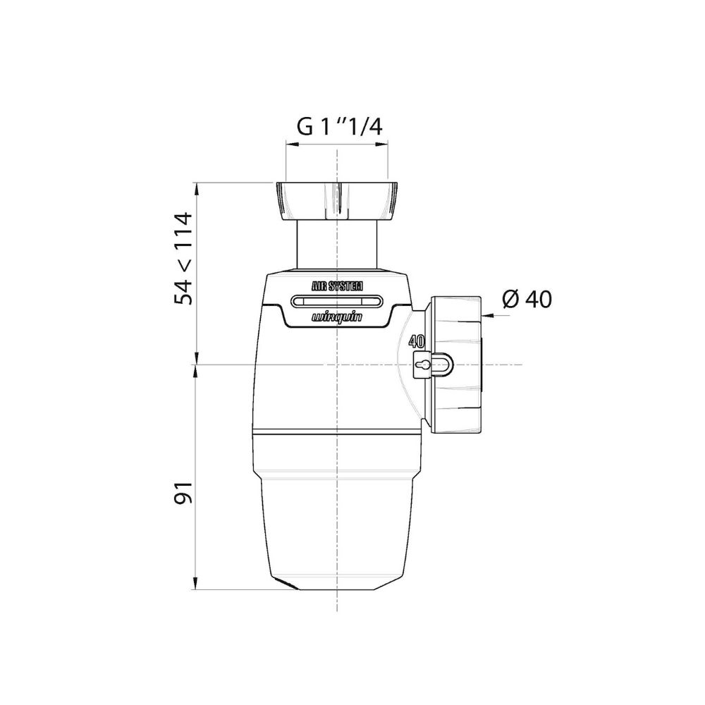 Сифон WIRQUIN NEO  AIR SYSTEM 1 ? х 40 мм  без вып (30987069) 30987069 Santreyd  - Вид №2