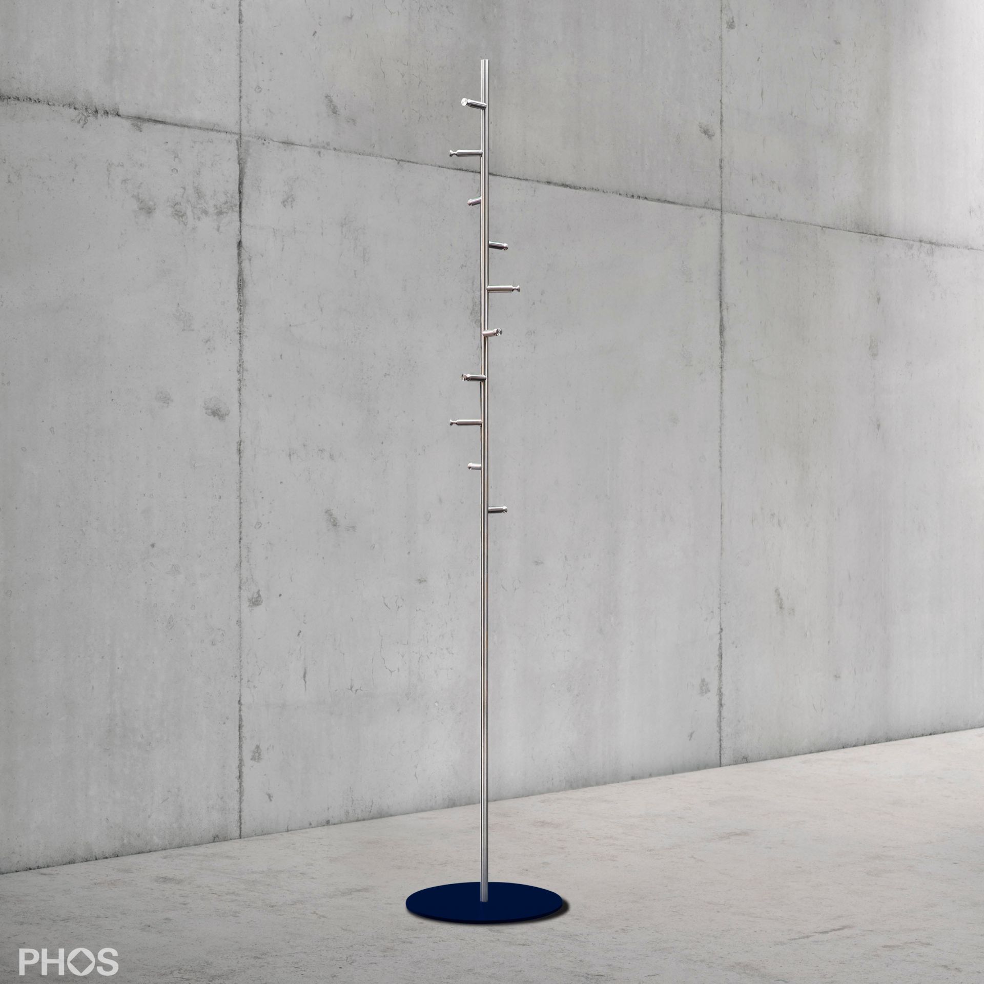 GSTH10-B-BPB Вешалка для полотенец и вешалка для верхней одежды с 10 крючками, основание: синее PHOS 