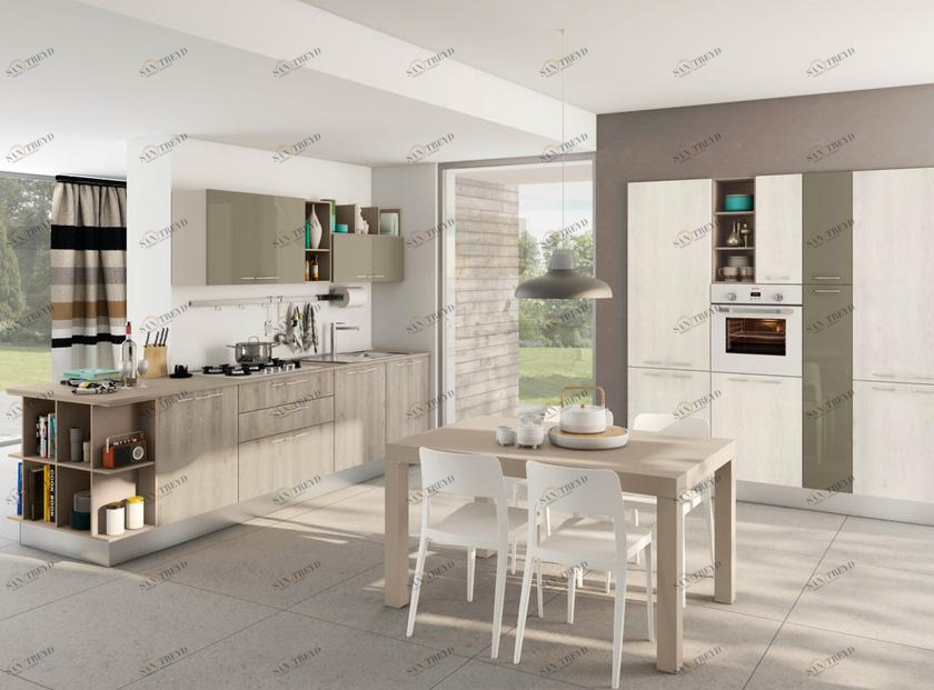 CREO Kitchens Линейная модульная кухня с ручками Kyra sun-id-1486773