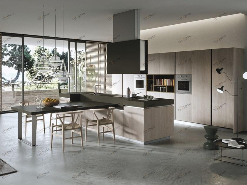 Alta Cucine Кухня из лакированного ламината с островом Sistema 22 sun-id-1381156
