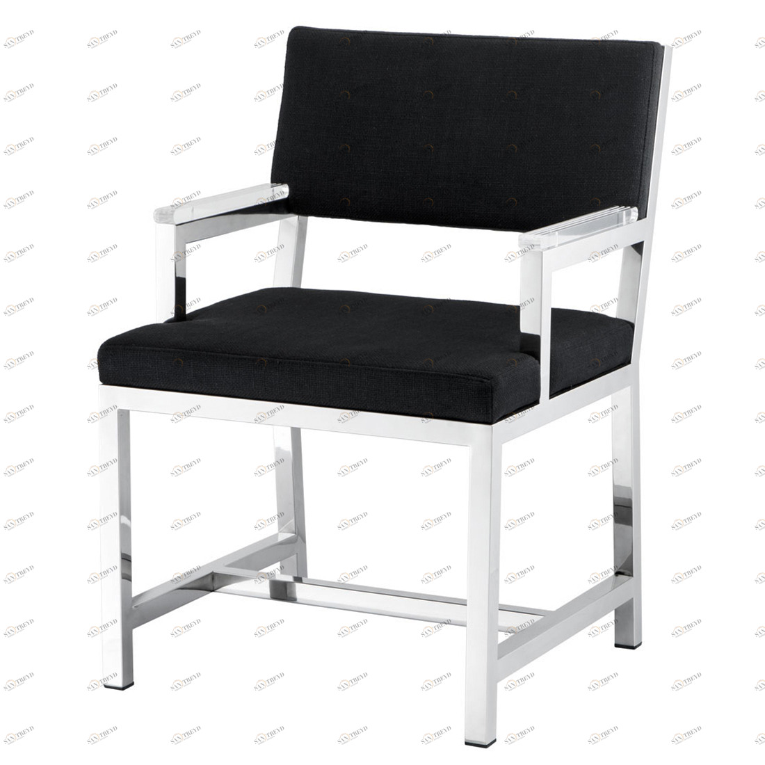 Кресло George от Eichholtz черное PUSHA ДИЗАЙНЕРСКИЕ, EICHHOLTZ 062184 Черный;хром 