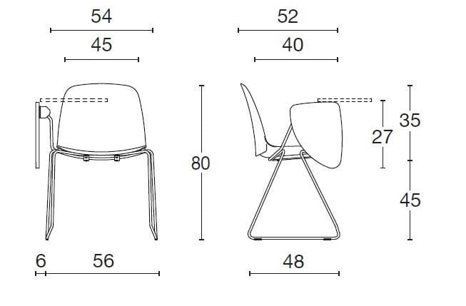 Стул для конференций из полипропилена с откидным верхом Diemme Kire ARCH-00102760 - Вид №2