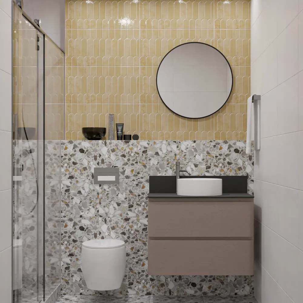 Настенная плитка Azori Salieri Caramel 31.5x63 см 1.79 м² глянцевая цвет бежевый STLM-2057469 - Вид №4