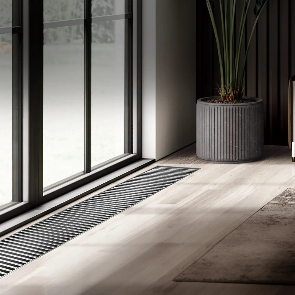 Внутрипольный конвектор Royal Thermo Atrium 1600x200x90 мм боковое подключение 1 теплообменник с решеткой STLM-2124660 - Вид №5