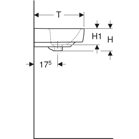 501.715.00.1 Раковина Geberit Renova Compact Geberit  - Вид №4
