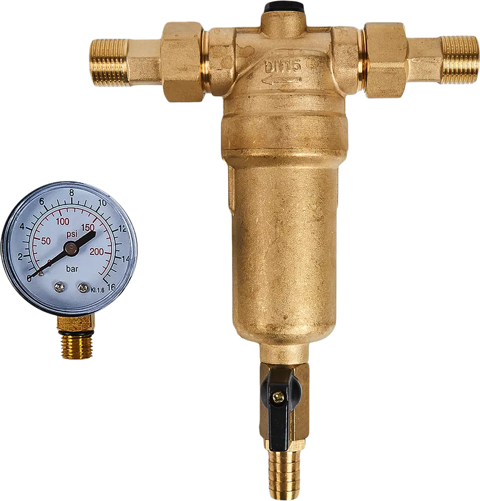 Фильтр механической очистки Santreyd для горячей воды с манометром 1/2" 82890088