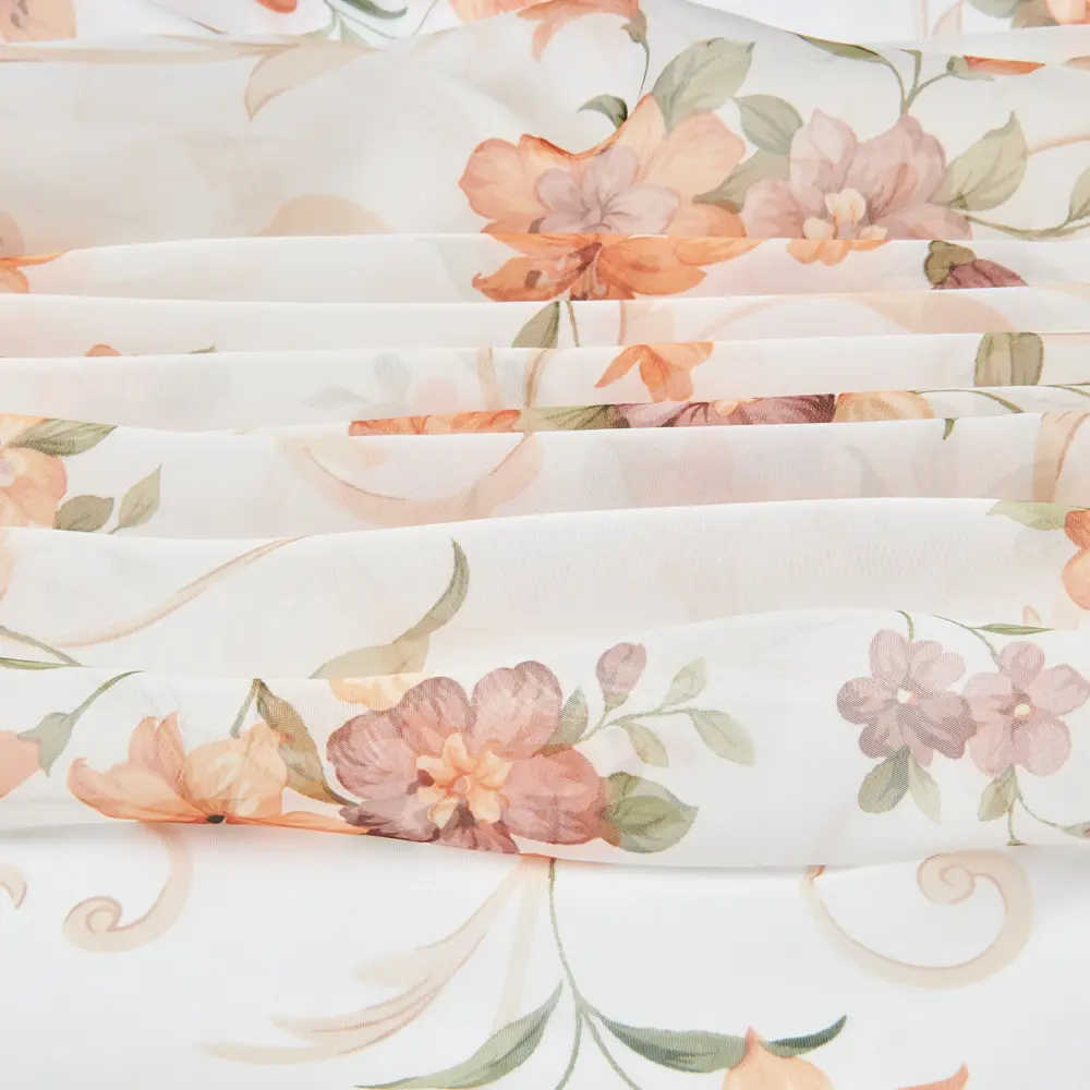 Комплект тюля на ленте для кухни «Мари» 280x160 см цвет персиковый WITERRA STLM-2146701 - Вид №1