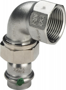 Viega Соединительный элемент резьбовой разъемный 90° Sanpress Inox 2355 (437336)