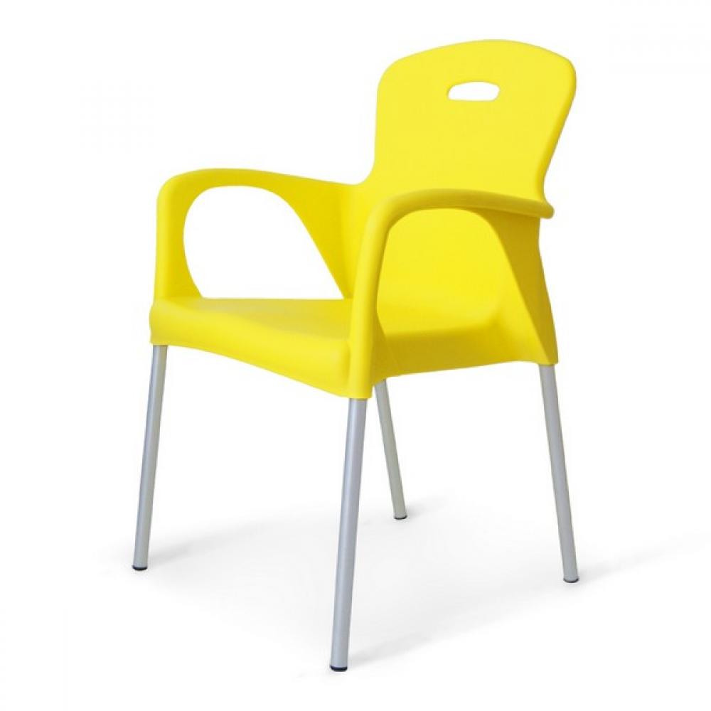 Стул с подлокотниками пластиковый желтый Remy Yellow AFINA ДИЗАЙНЕРСКИЕ, REMY 130613 Желтый  - Вид №1