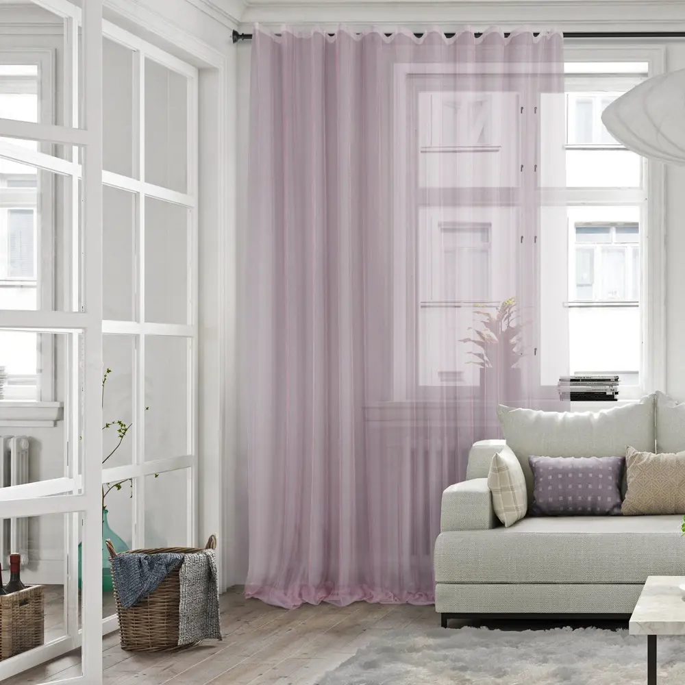Тюль 1 м/п Damla сетка 290 см цвет розовый 85342214 STLM-2196215 AMAZONTEXTILE  - Вид №3