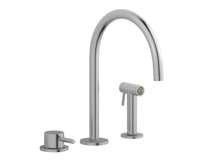 Смеситель для кухни с одной ручкой и 3 отверстиями из нержавеющей стали IB сталь ARCH-00117144