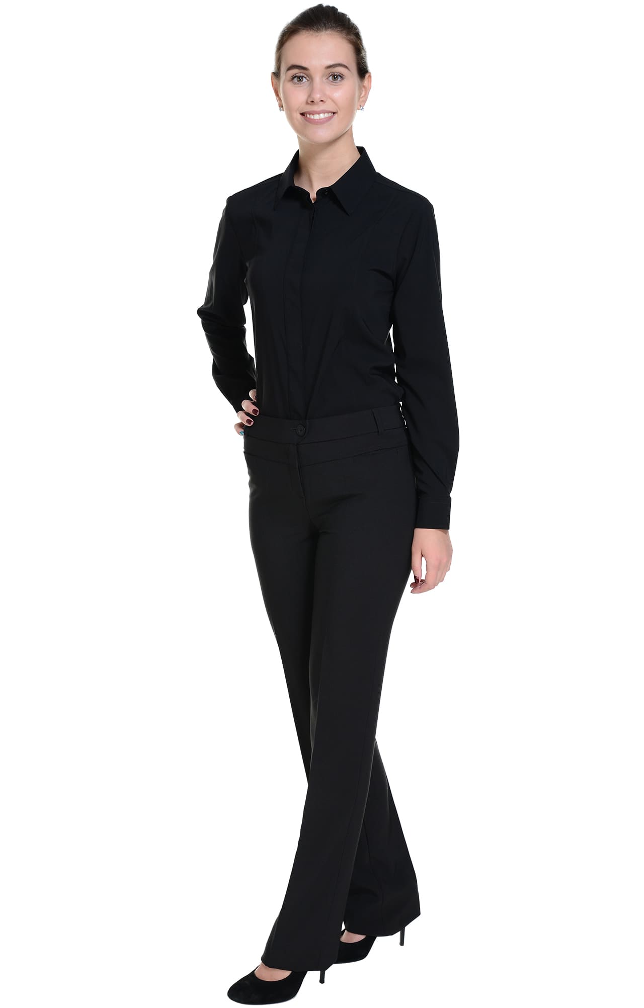 62494 Рубашка женская  black El-Risto  Корпоративная одежда  размер 46 (L)  - Вид №3
