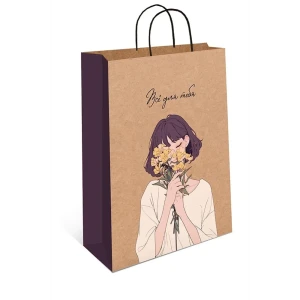 Подарочный пакет Арт и дизайн Крафт 18x22.3x0.4 см цвет разноцветный