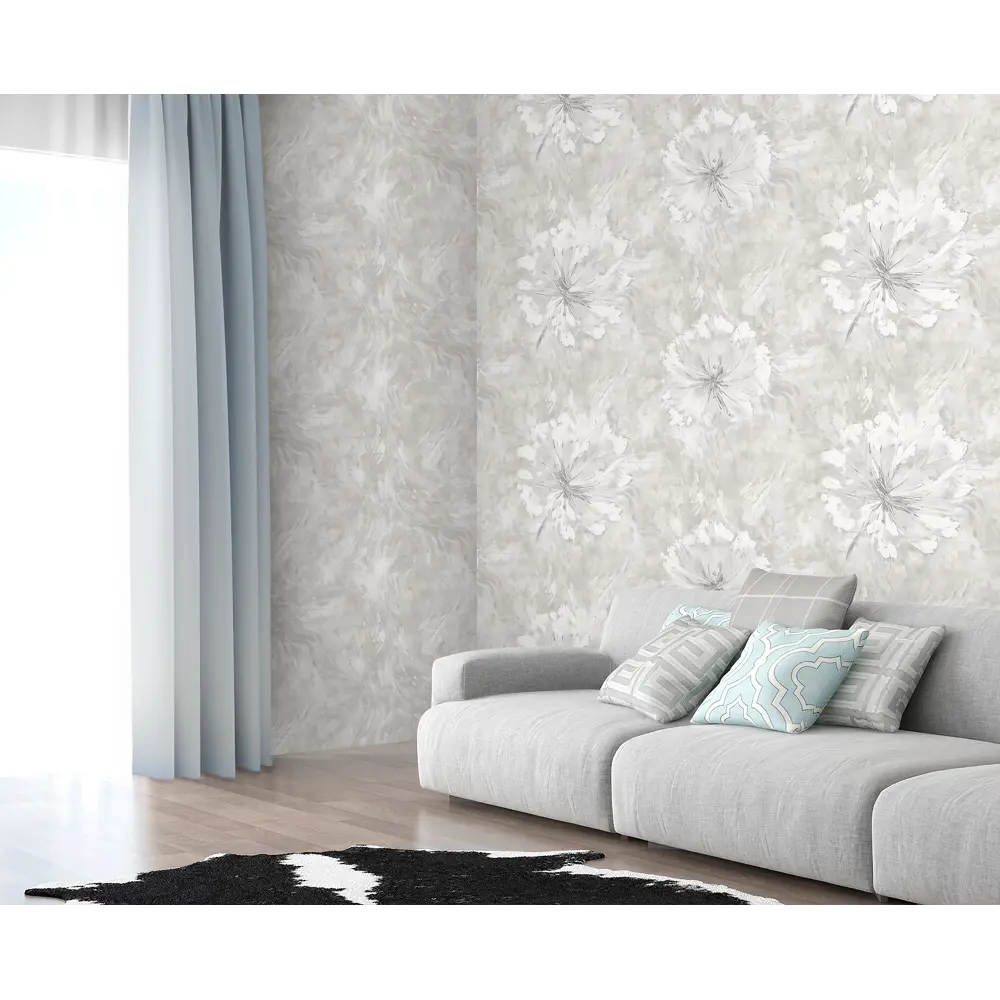 Флизелиновые обои ATELIERO Sonya серые - элегантная текстура для современного интерьера 89369828 STLM-0817325 - Вид №4