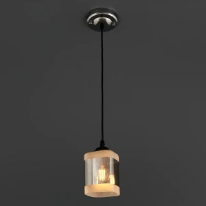 Подвесной светильник Jlight Kira 3122/1P E27 60 Вт, цвет черный/хром 83279123 STLM-2209517