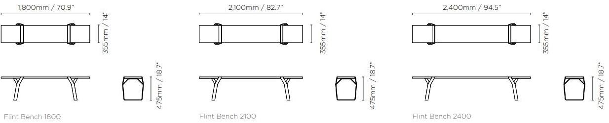 Ross Gardam Скамейка из стали и дерева Flint sun-id-1460226 - Вид №6