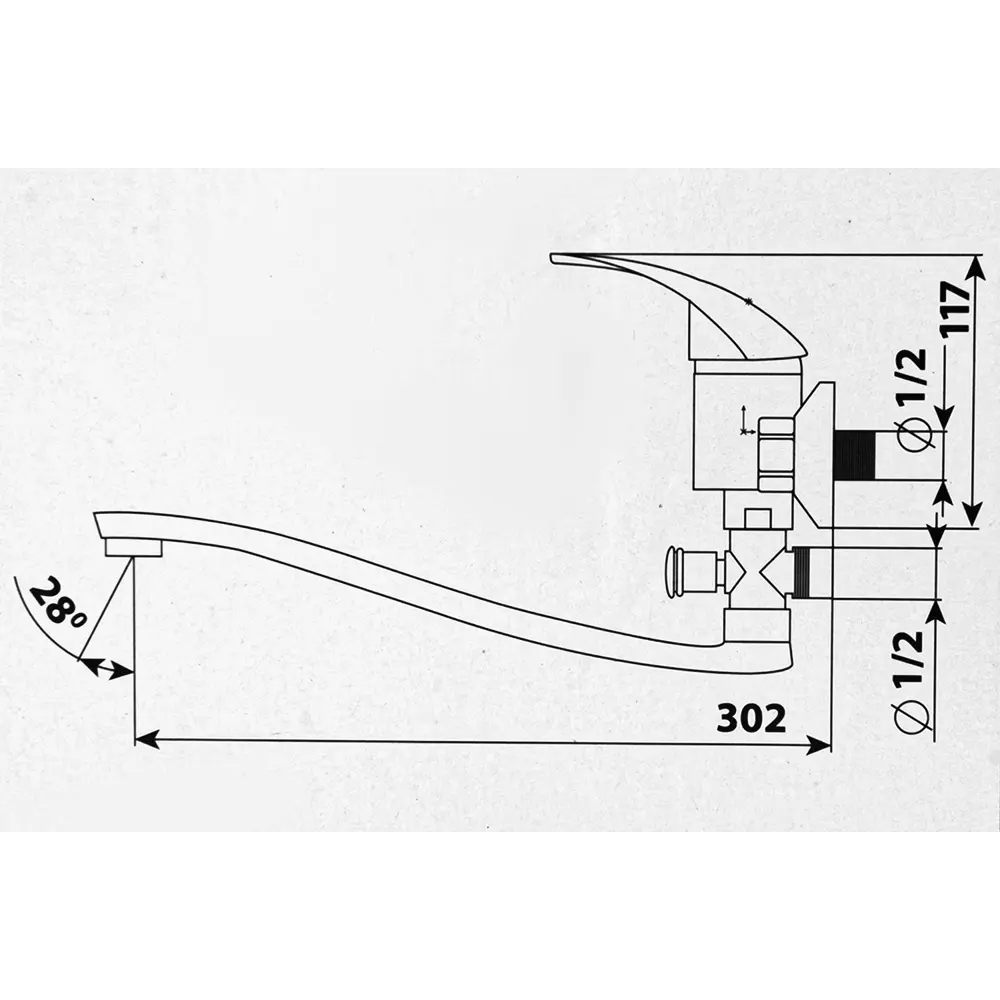 Смеситель для ванны «Волна» однорычажный цвет хром Santreyd STLM-2055274 - Вид №4