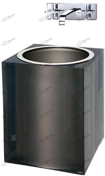 2608021 Подвесная раковина настенная овальная Vallvé Platinum gloss белая