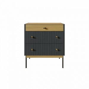 Тумба высокая с тремя ящиками 71х64 см серая Land BRAGIN DESIGN LIVING 00-3862483 Бежевый;серый