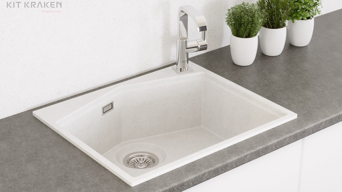 Кухонная мойка Kit Kraken Ocean White  - Вид №5