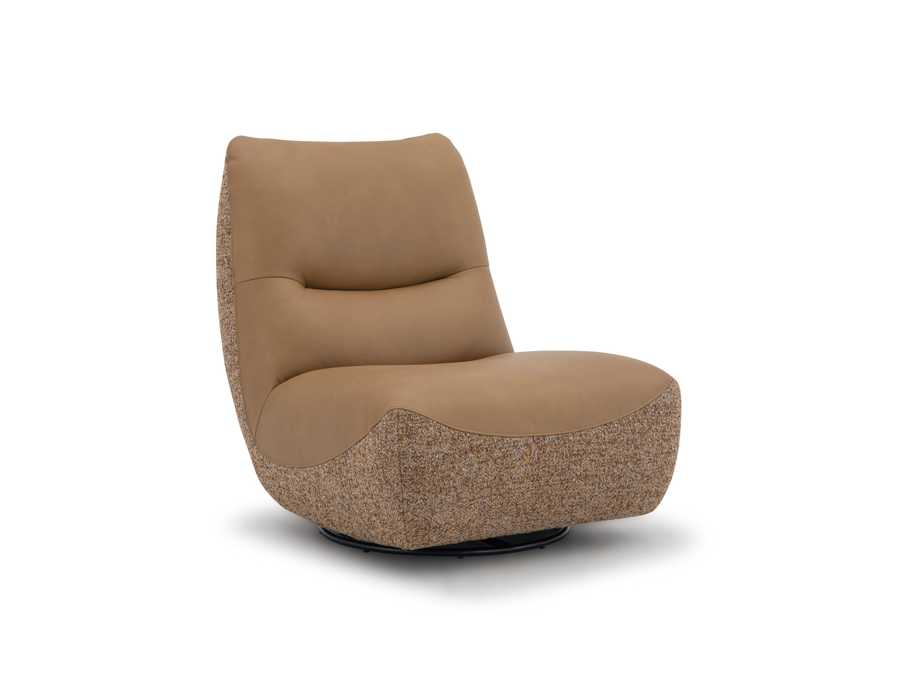 Вращающееся кресло из кожи и ткани CAMPO DE' FIORI CL127 ARCH-00050951