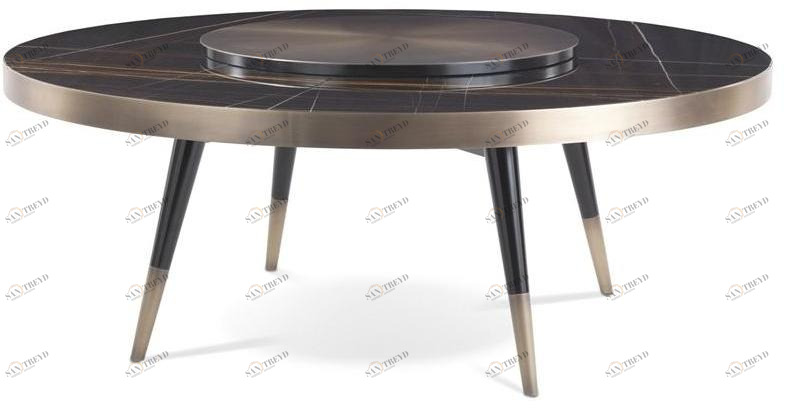 Gianfranco Ferré Home Круглый стол из мрамора сахар-нуар Mayfair Maf.121.a