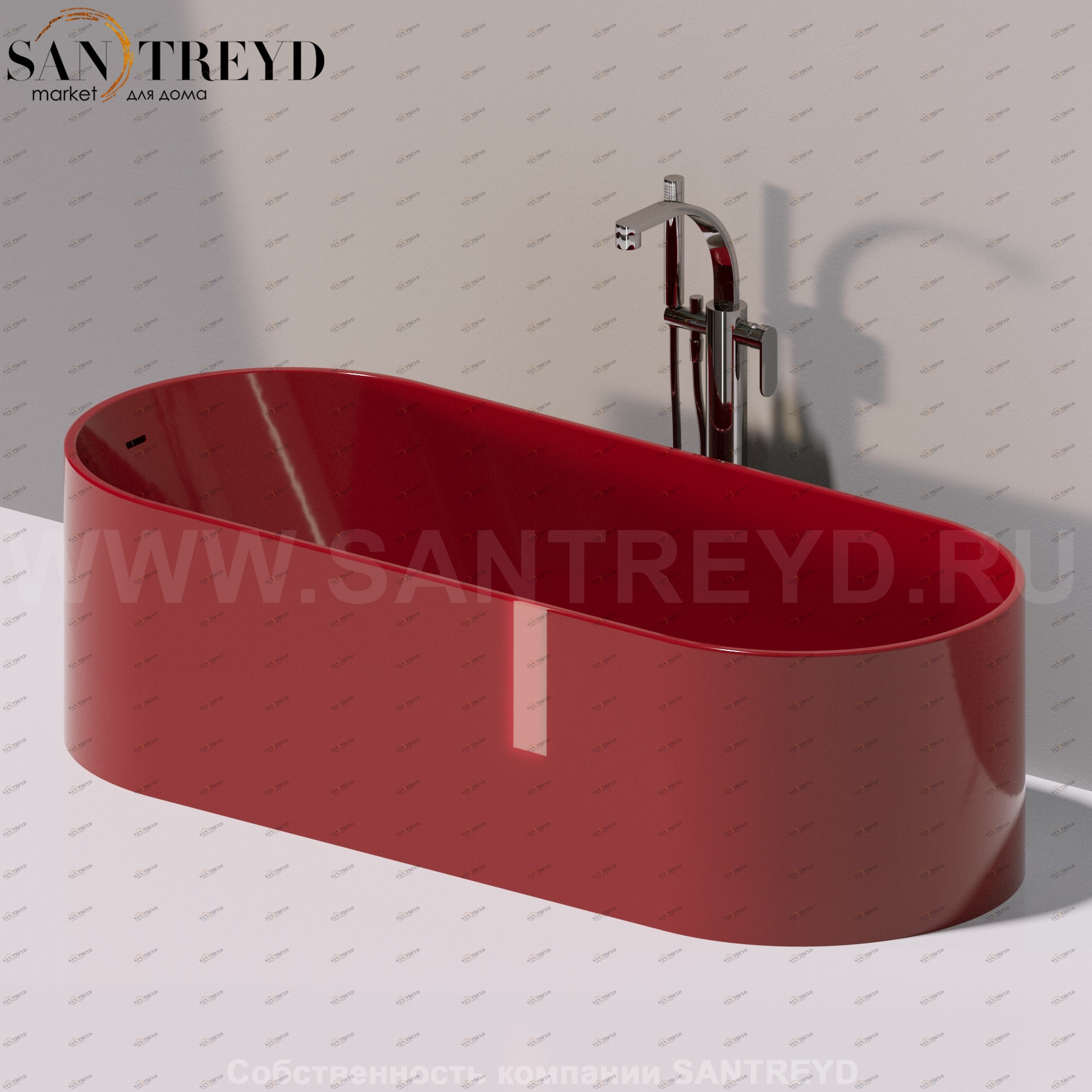 Flaminia OVAL Ванна свободностоящая красная OV170.3011 Ceramica Flaminia OV1703011