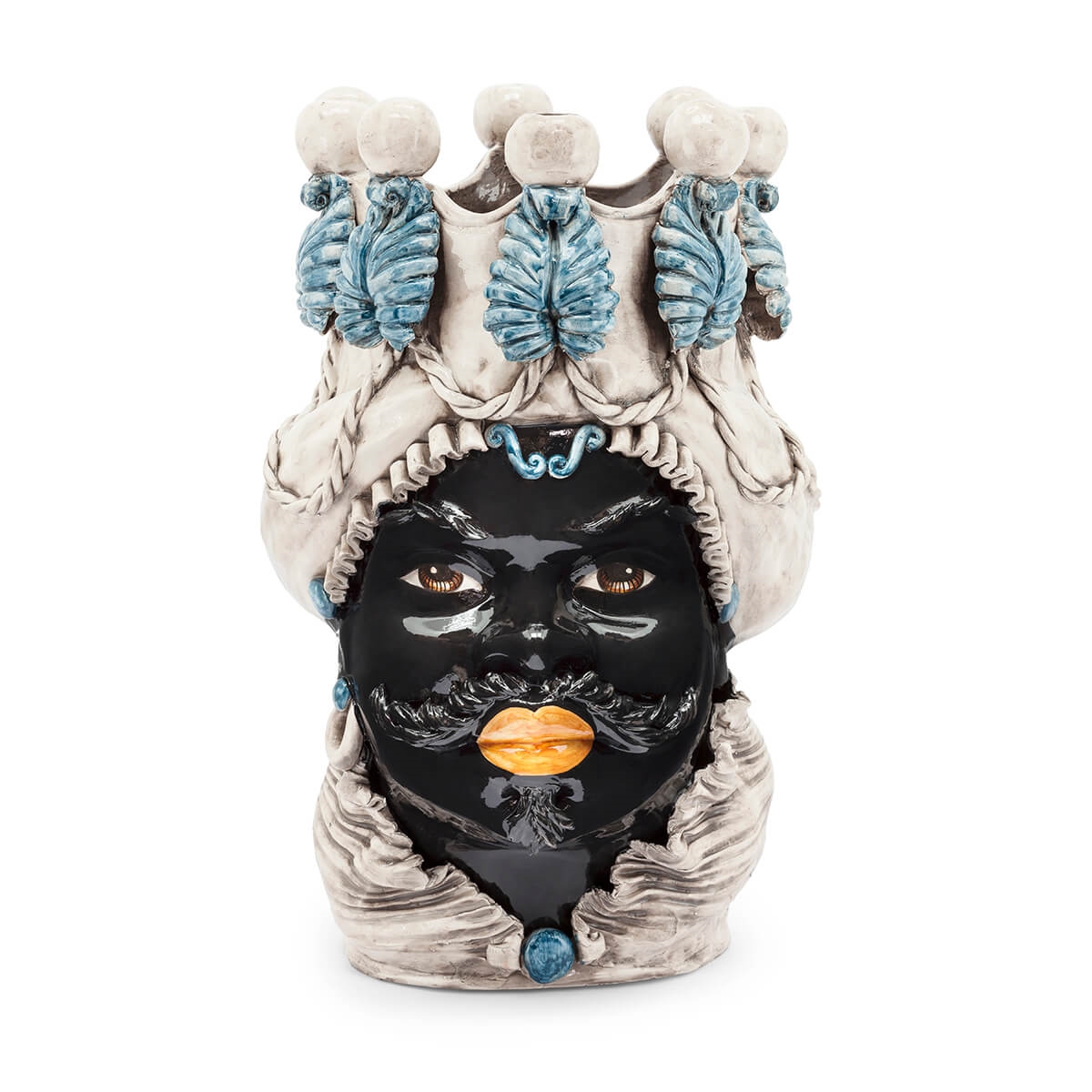 200838-86 ABHIKA ВАЗА МУЖСКАЯ MORO С ПОДСВЕЧНИКОМ DARK GREEN  - Вид №1