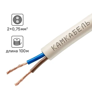 Провод Камкабель ПВС 2x0.75 100 м ГОСТ цвет белый 81933775 STLM-2158452
