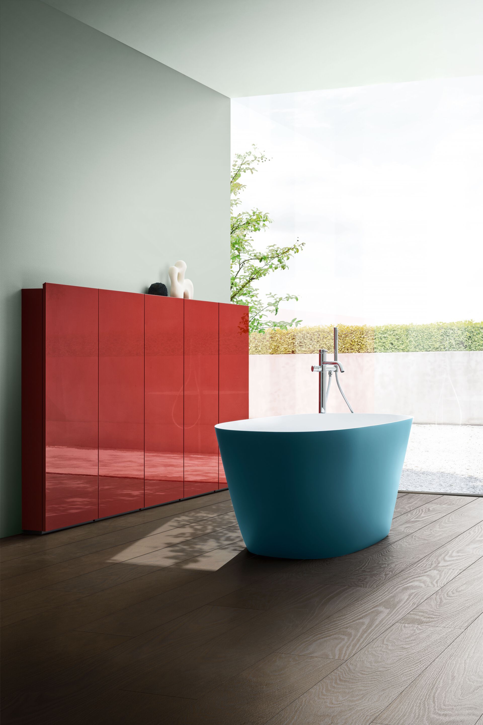 Глянцевый и матовый лакированный деревянный подвесной умывальник ARBLU Dress System ARCH-00056301 - Вид №7