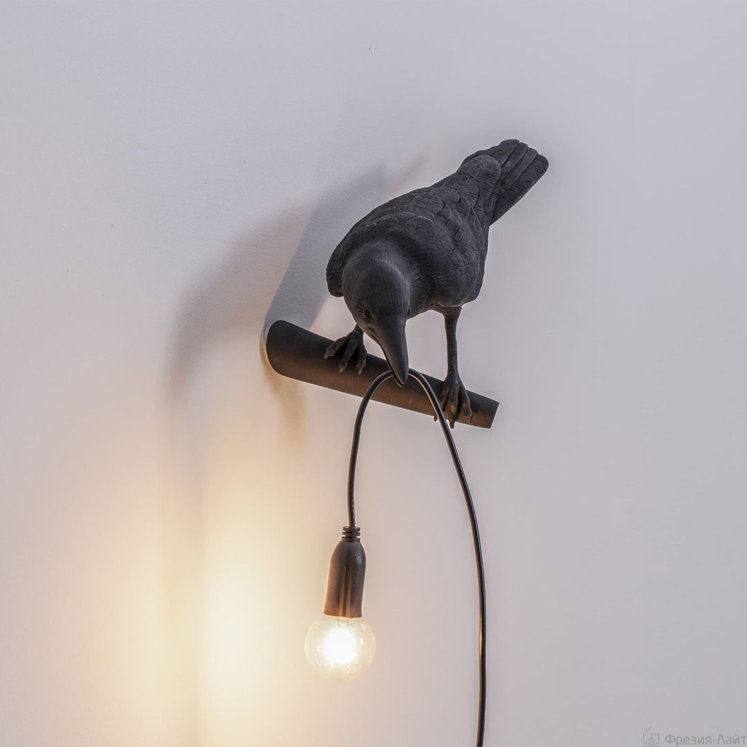 Seletti 14737 wall BIRD светильник ворона черная настенный Bird lamp 116766