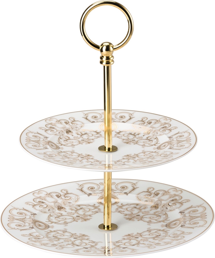 10562594 Rosenthal Versace Этажерка двухъярусная Rosenthal Versace Медуза Гала, фарфор Фарфор 