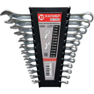 62581 Калибр Набор ключей комбинированных НКК-12П (12 штук, CrV)