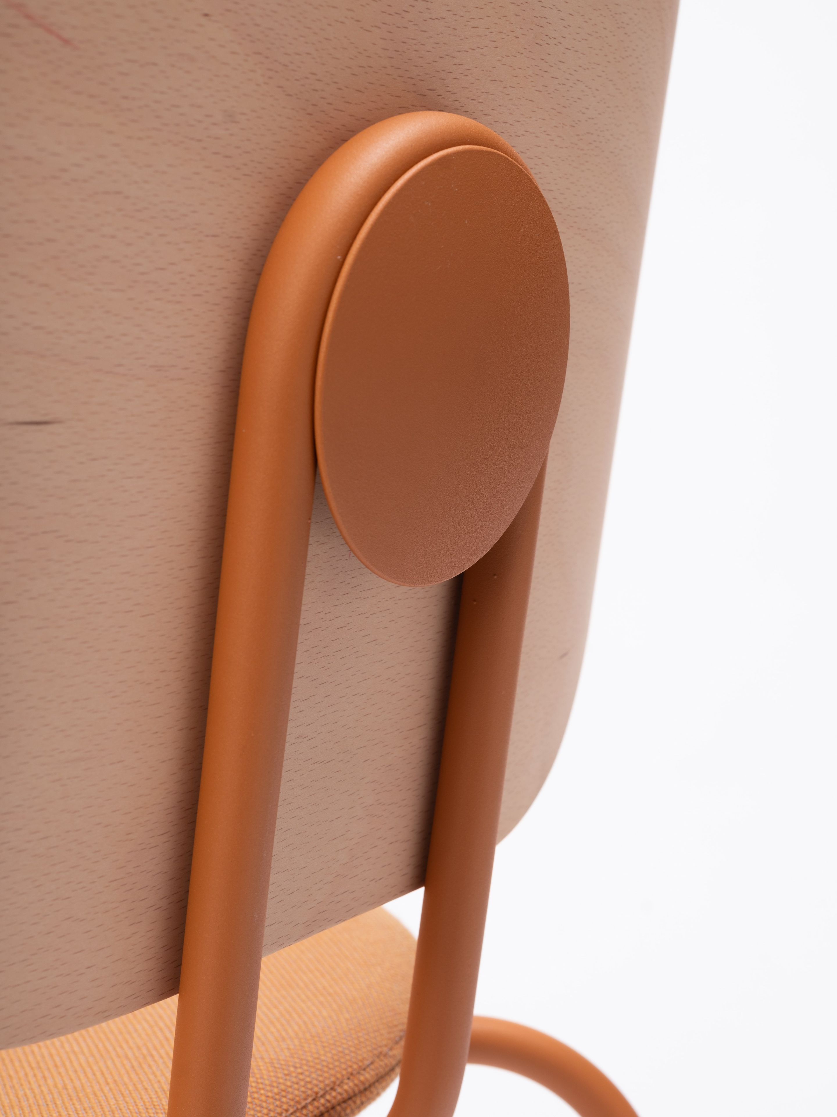 Стальной и деревянный стул с открытой спинкой с мягким сиденьем ONDARRETA Hari ARCH-00133414 - Вид №5