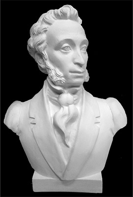 10-121 Бюст Пушкина гипс 20х10х25 см Santreyd 