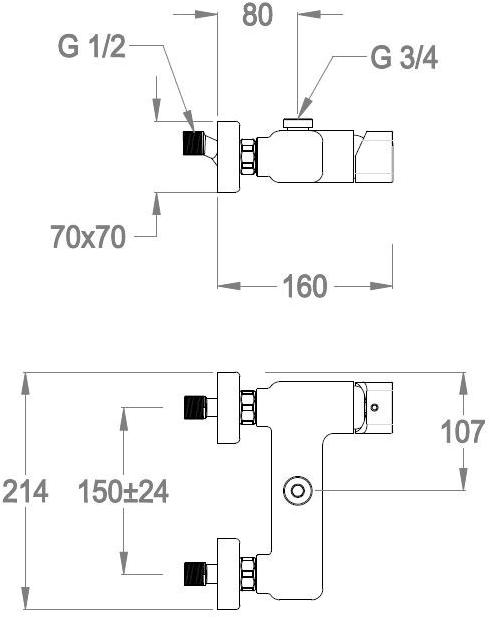 Fir Italia Смеситель для душа с одной ручкой на 2 отверстия Daily cube 45 4554060 - Вид №1