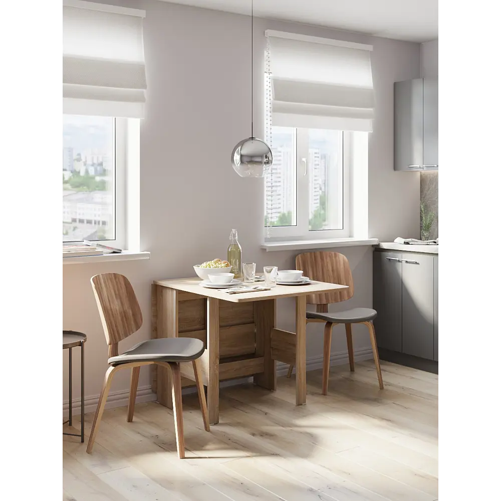 Стол-книжка раскладной 23.2-163x80x75 см прямоугольный ДСП цвет сонома Santreyd STLM-2021999 - Вид №27