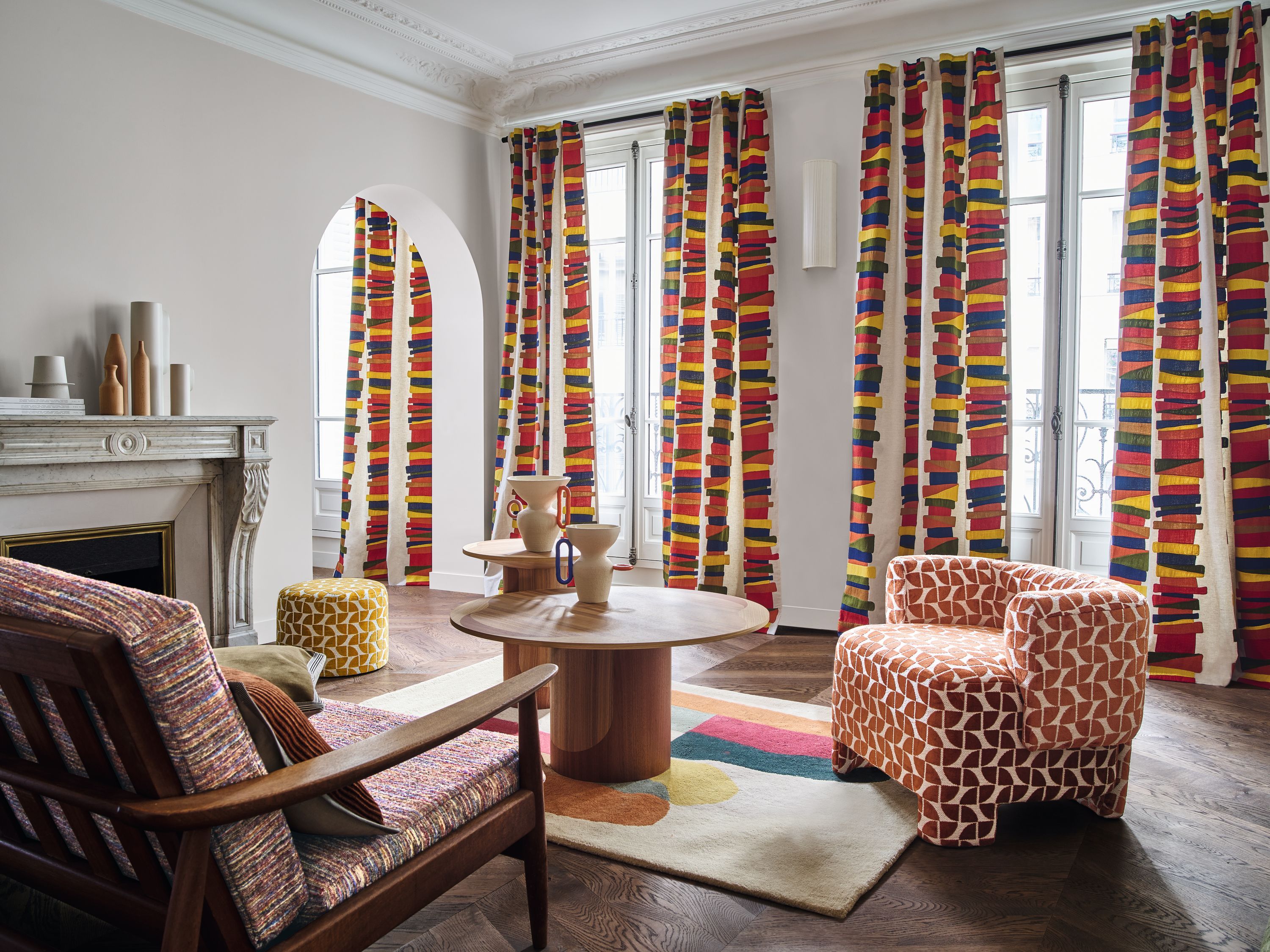 Бархатная ткань с графическим рисунком Casamance Valvidia ARCH-00064731 - Вид №3