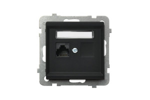 16257680 Компьютерная розетка 1-я, категория 5e, RJ-45, без рамки, черный металлик GPK-1R/K/m/33 Ospel Sonata