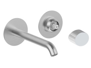 Настенный смеситель для раковины из нержавеющей стали с 2 отверстиями