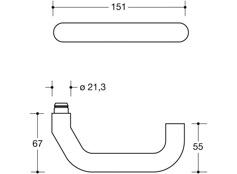 111XAH52.340 Дверная фурнитура противопожарной рамы модель 113x HEWI Beschläge für Außentüren  - Вид №1