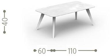 Talenti Прямоугольный керамический садовый столик в современном стиле Moon alu sun-id-1395188 - Вид №5