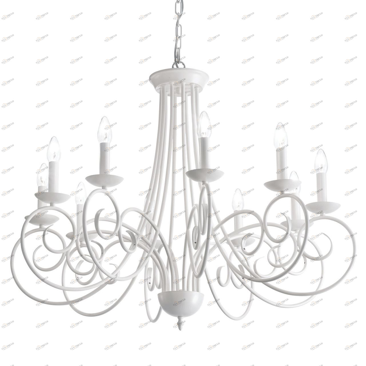 Подвесная люстра Ideal Lux Sem SP10 IDEAL LUX ДИЗАЙНЕРСКИЕ, SEM 057426 Белый 