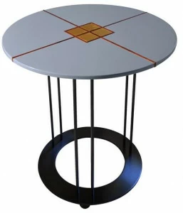 Garbarino Круглый журнальный столик из лакированного дерева Aureola Aur cf1 c