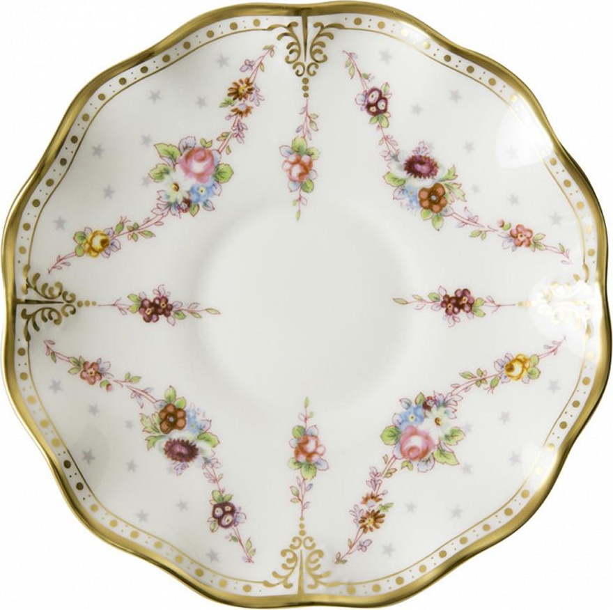68862 Royal Crown Derby Блюдце для чашки суповой Royal Crown Derby "Роял Антуанетта" Фарфор костяной 